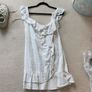 Lace, linen mini dress